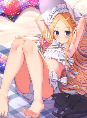 雪璐,阿比盖尔·威廉姆斯,Fate/GrandOrder,水着,cameltoe,萝莉,猫,掀裙,泳装