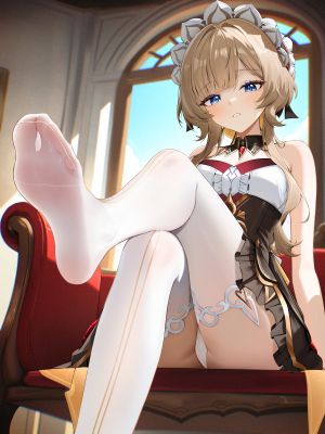 原神,sandrone,radoremo,single,长发,長身像,前发,脸红,碧眼,茶发,坐姿,直刘海,少女,丝袜,下着,胖次,白丝
