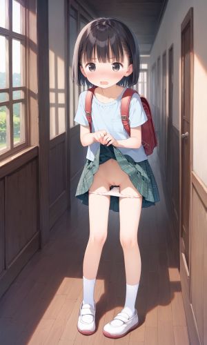 Itazurakozou,原创,萝莉,前发,胖次,褶皱裙,学校制服,衬衫,短裙,下着,制服,白丝,黑发,脸红,棕色眼,露脐,短发,猫咪,视线正对,開口,panty_pull,掀裙,single,uncensored,AI生成图