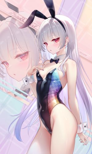 akiyomi,兽耳,兔耳,兔女郎,No-Bra