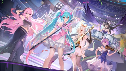 orry,初音ミク,巡音ルカ,tagme,VOCALOID,连衣裙,吉他,乐器