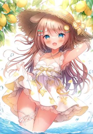 omochi_monaka,兽耳,连衣裙,garter,掀裙,夏装