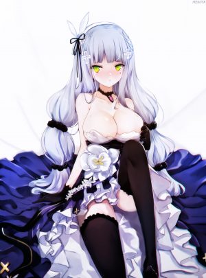 hk416,少女前線,连衣裙,No-Bra,掀裙,黑丝