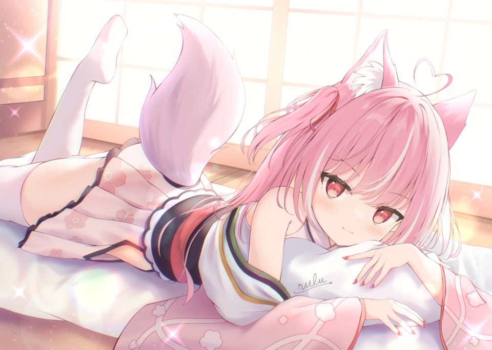 原创 瑠琉 兽耳 红色眼 丝袜 Vtuber