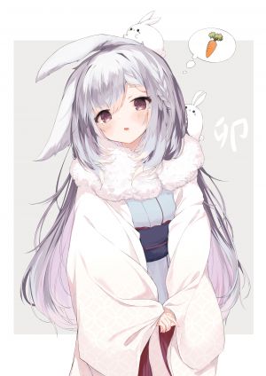yuui_hutabakirage,兽耳,兔耳,和服