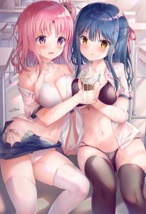 TwinBoxSchool,TwinBox,七海優乃,bra,露胸,cameltoe,cleavage,胖次,学校制服,短裙,掀裙,黑丝,下着,制服,猫咪,湿身,百合