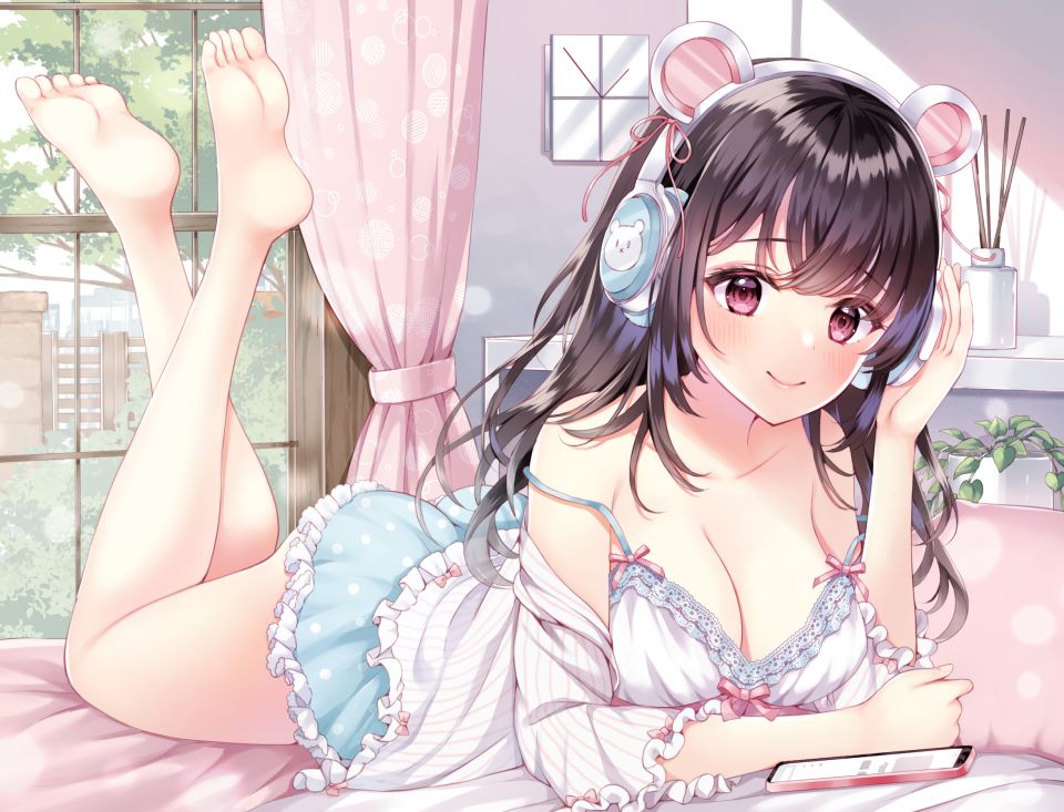 原创 兽耳 脸红 Breasts 茶发 长发